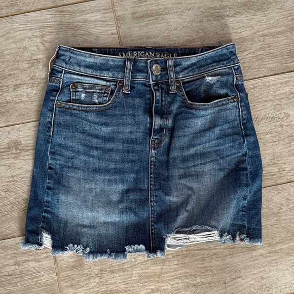 American Eagle Outfitters Dresses & Skirts - American Eagle Outfitters Distressed Blue Mini Skirt